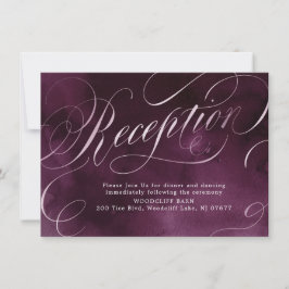Convite Recepção de casamento romântica com caligrafia em 