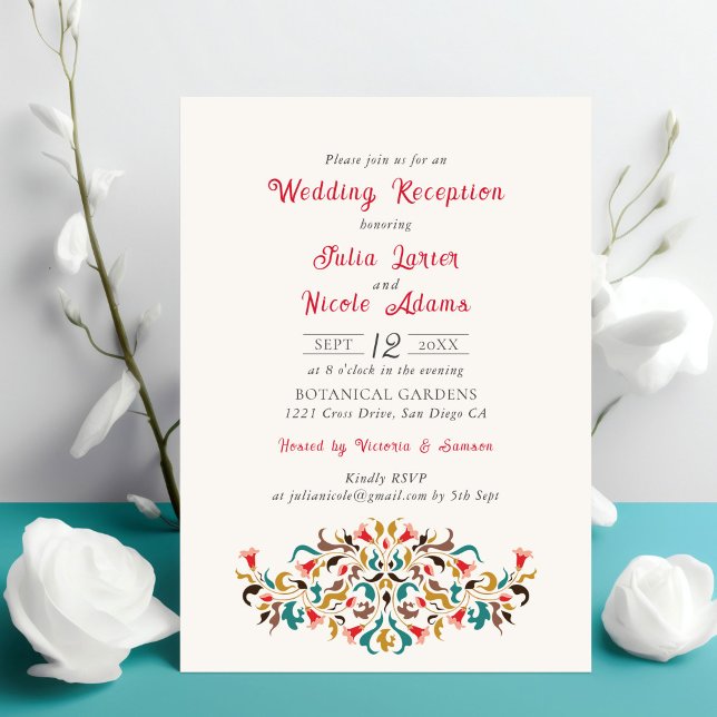 Convite Recepção de Casamento Romântico Moderno e Elegante (Criador carregado)