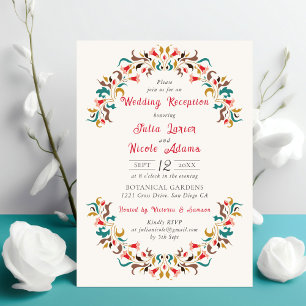 Convite Recepção de Casamento Romântico Moderno e Elegante