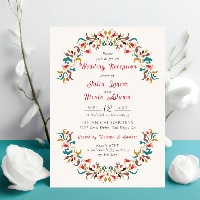 Convite Recepção de Casamento Romântico Moderno e Elegante (Criador carregado)