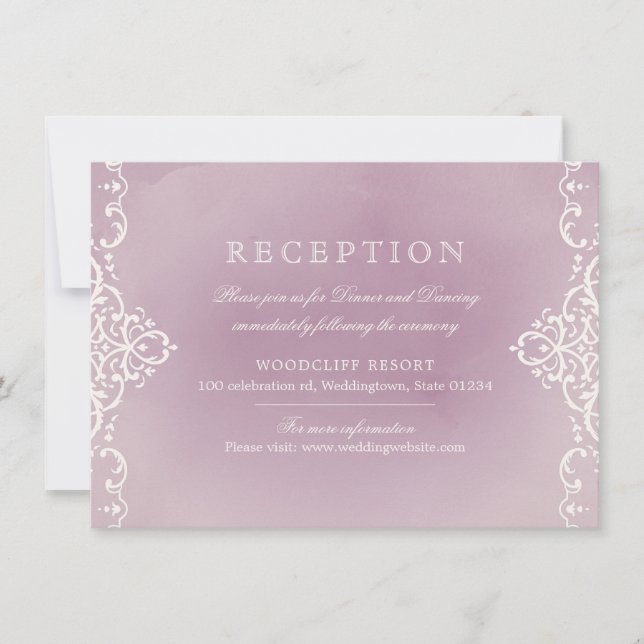 Convite Recepção de casamento romântico vintage elegante e (Frente)