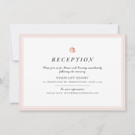 Convite recepção de casamento rosa de ouro floral minimali