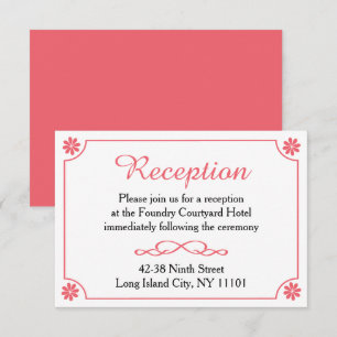 Convite Recepção de Casamento Rosa e Branco Flor Retro