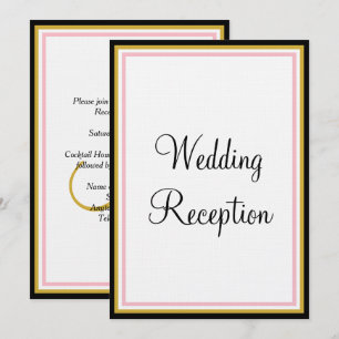 Convite Recepção de Casamento Rose Pink Gold Monograma