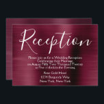 Convite Recepção de casamento roxa<br><div class="desc">Placa de Recepção Elegante Metálica Púrpura Faux escovado com metal para uma Festa de casamento Postada. Este Cartão de Recepção de casamento Cranberry Marsala pode ser personalizado para incluir a sua mensagem e o seu endereço do partido. O Cartão de Recepção faz parte da Coleção de Casamentos Burgundy. Se você...</div>