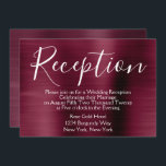 Convite Recepção de casamento roxa<br><div class="desc">Placa de Recepção Elegante Metálica Púrpura Faux escovado com metal para uma Festa de casamento Postada. Este Cartão de Recepção de casamento Cranberry Marsala pode ser personalizado para incluir a sua mensagem e o seu endereço do partido. O Cartão de Recepção faz parte da Coleção de Casamentos Burgundy. Se você...</div>