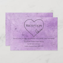 Recepção de Casamento Roxo Coração de Aquarela Vin