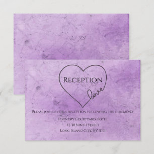 Convite Recepção de Casamento Roxo Coração de Aquarela Vin