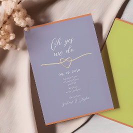 Convite Recepção de casamento Roxo Simples