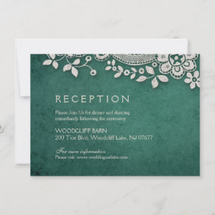 Convite Recepção de casamento ruidoso com renda vintage