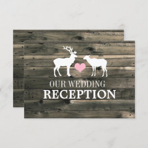 Convite Recepção de casamento Rustic Country Buck and Doe