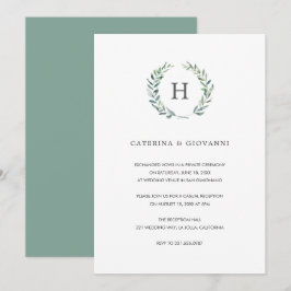 Convite Recepção de Casamento Rústica com Monograma de Sag