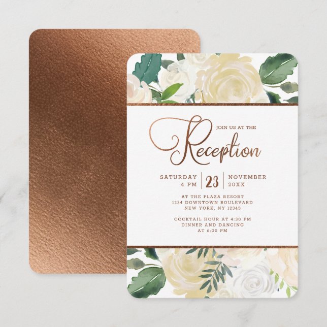Convite Recepção de Casamento Rústica e Campestre Farmhous (Frente/Verso)