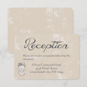 Convite Recepção de Casamento Rústico Bege com Jarra de Ma
