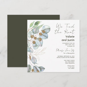 Convite Recepção de Casamento Simples com Eucalipto e Sage