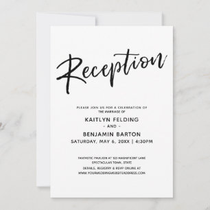 Convite Recepção de Casamento Simples com Letra Moderna In