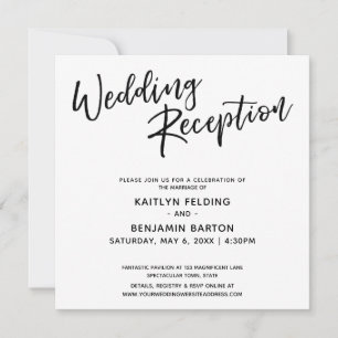 Convite Recepção de Casamento Simples com Letra Moderna In