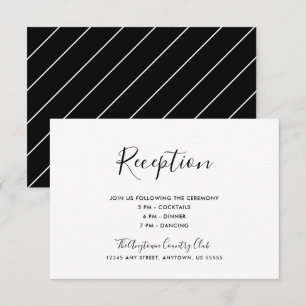 Convite Recepção de Casamento Simples e Elegante Preto e B