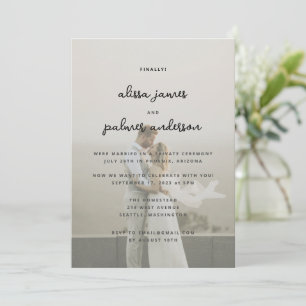 Convite Recepção de Casamento Simples e Minimalista Modern