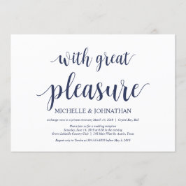 Convite Recepção de Casamento Simples e Rústico em Azul Ma