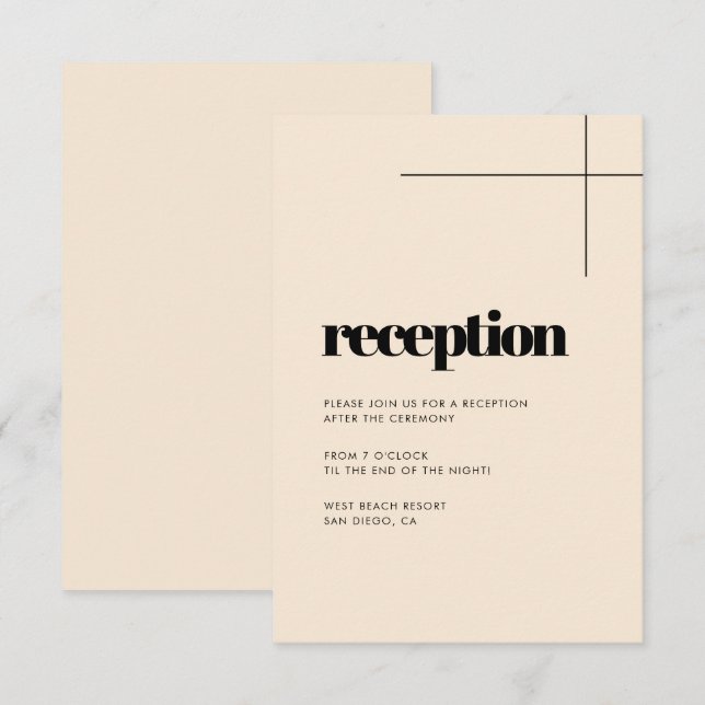 Convite Recepção de casamento simples, elegante e chique (Frente/Verso)