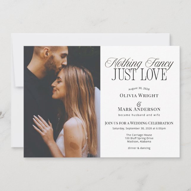 Convite Recepção de Casamento Simplesmente Amor (Frente)