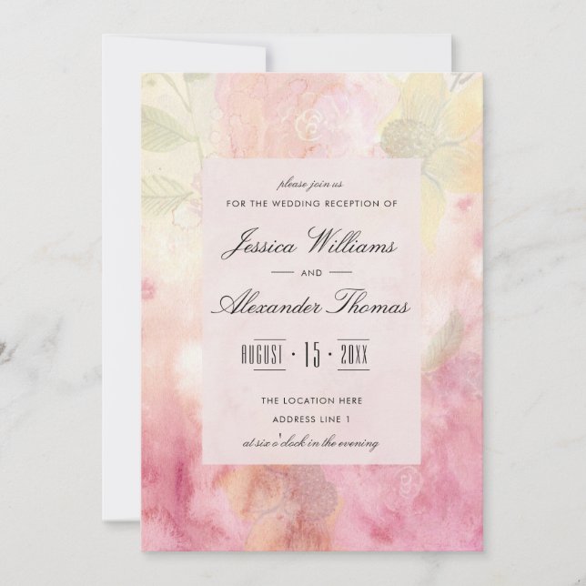 Convite Recepção de Casamento Sonho Romântico (Frente)