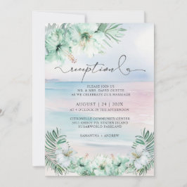 Convite Recepção de casamento tropical elegante