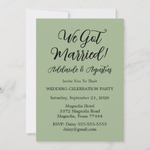 Convite Recepção de Casamento Verde Nós Nos Casamos