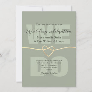 Convite Recepção de Casamento Verde Sage Moderna
