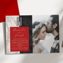 Recepção de Casamento Vermelha e Preta Moderna