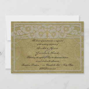 Convite Recepção de Casamento Vintage Art Nouveau