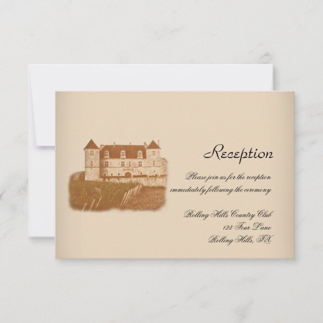 Convite Recepção de casamento Vintage Winery (Frente)