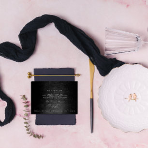 Convite Recepção de Casamento Vip de Outono Black Glam