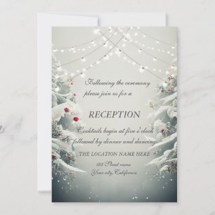 Convite Recepção de Casamento Winter Wonderland com Luzes