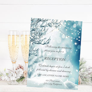 Convite Recepção de Casamento Winter Wonderland com Luzes 