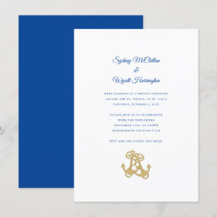 Convite Recepção de Cerimônia Privada com Dois Âncoras Náu