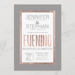 Convite Recepção de Cinza de Tabuleiro Dourado com Rosa si