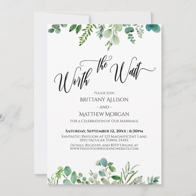 Convite Recepção de Eucalipto Digno da Espera (Frente)