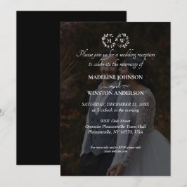 Convite Recepção de Fotos de Casamento em Preto e Branco M