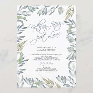 Convite Recepção de Fuga Nada Chique Só Amor