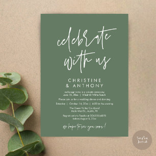 Convite Recepção de Jantar de Casamento Minimalista Modern