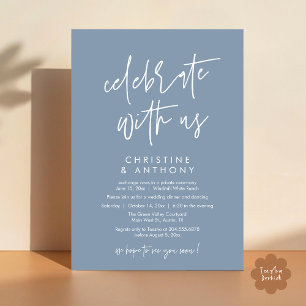 Convite Recepção de Jantar de Casamento Minimalista Modern