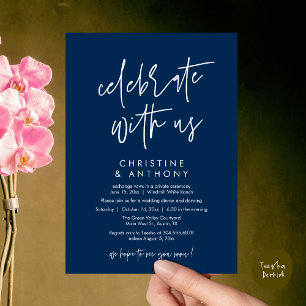 Convite Recepção de Jantar de Casamento Minimalista Modern