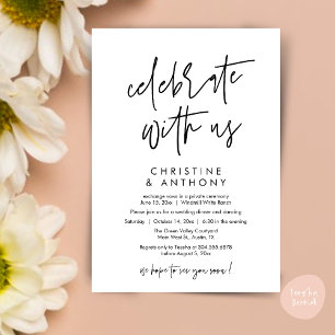 Convite Recepção de Jantar de Casamento Minimalista Modern