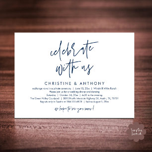 Convite Recepção de Jantar de Casamento Minimalista Modern