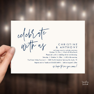 Convite Recepção de Jantar de Casamento Minimalista Modern