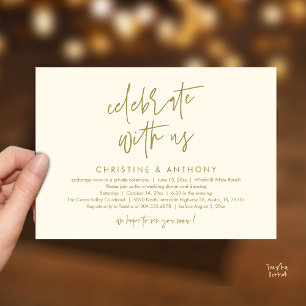 Convite Recepção de Jantar de Casamento Minimalista Modern