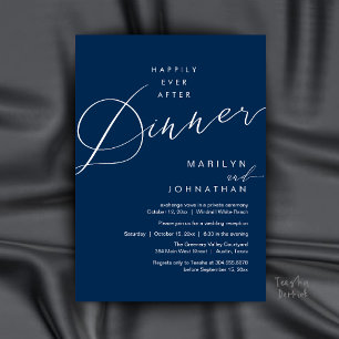 Convite Recepção de Jantar de Casamento Moderno Feliz para