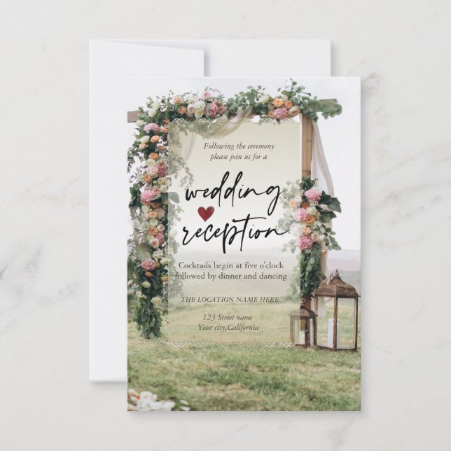 Convite Recepção de Lanterna de Arbor de Casamento (Frente)